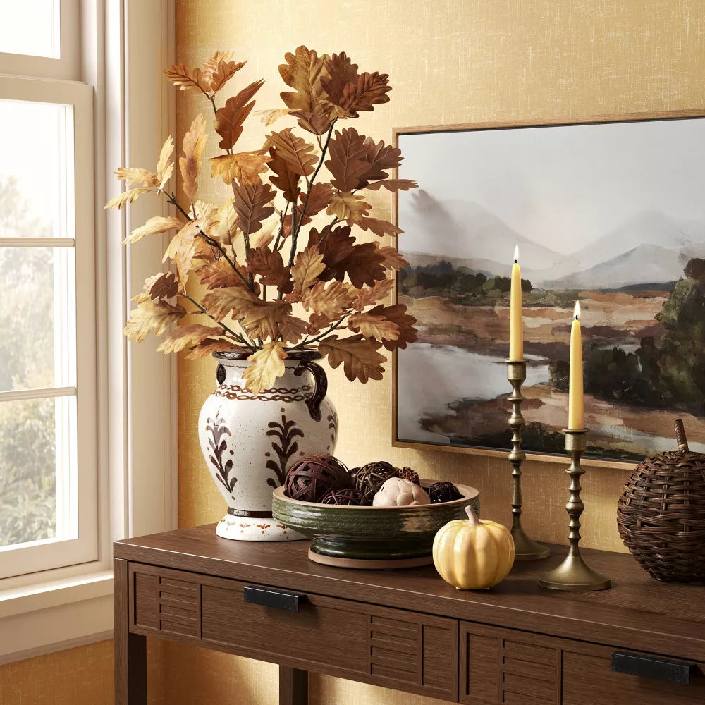 8 Inch Large Dark Woven Fall Pumpkin Desktop Decor