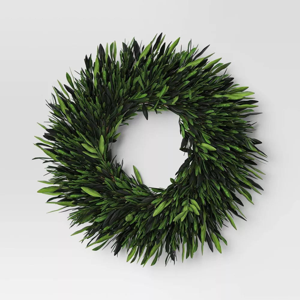 Preserved Olive Leaf Decorative Wreath