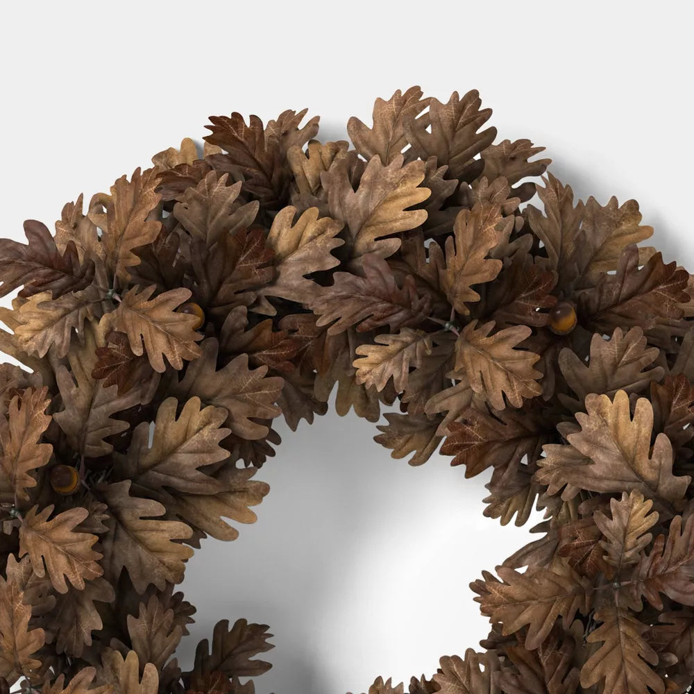 24 Inch Golden Oak Leaf Fall Decorative Wreath