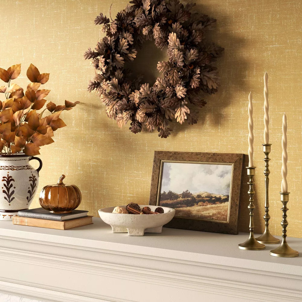 24 Inch Golden Oak Leaf Fall Decorative Wreath