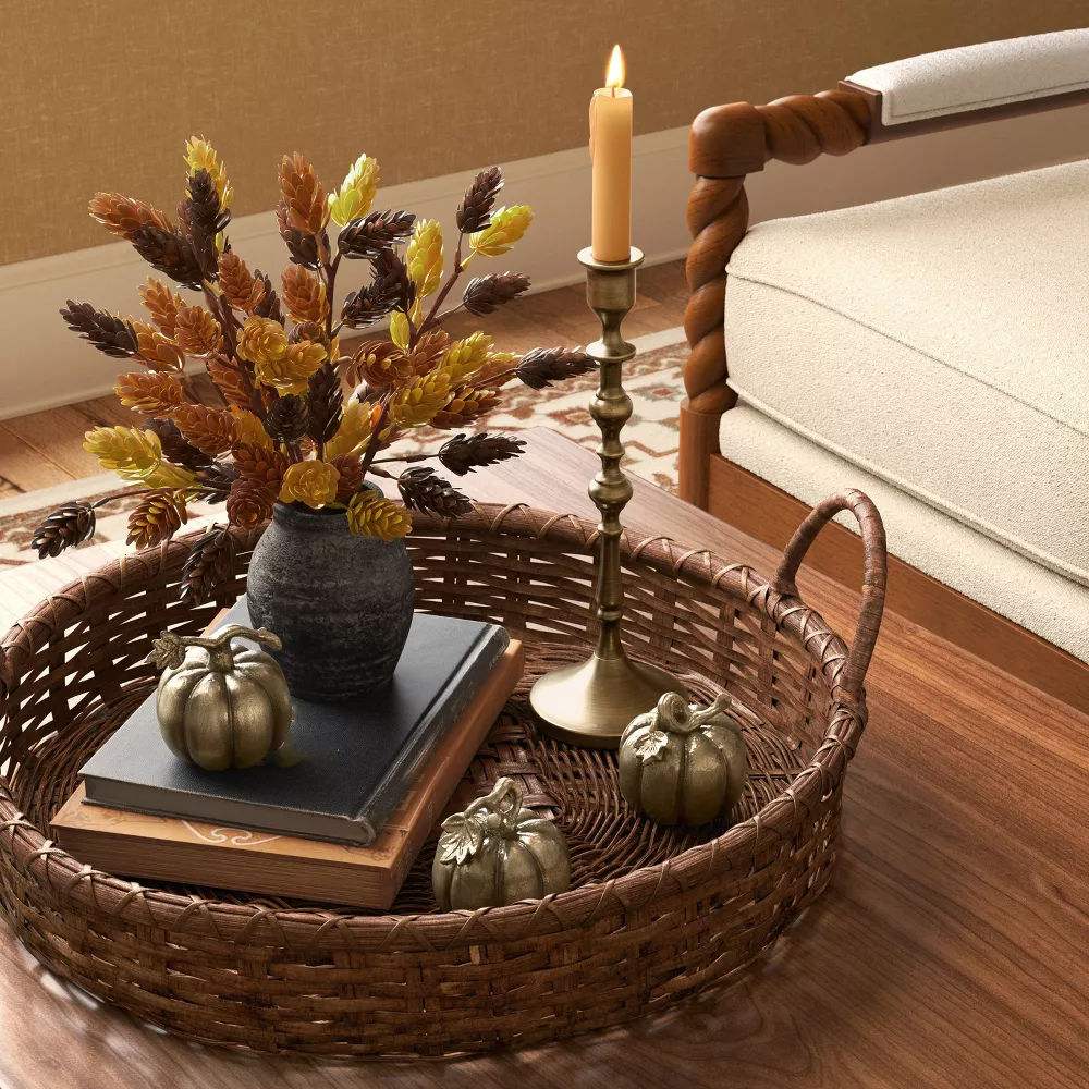 Set of 3 Mini Metal Fall Pumpkin Desktop Decor